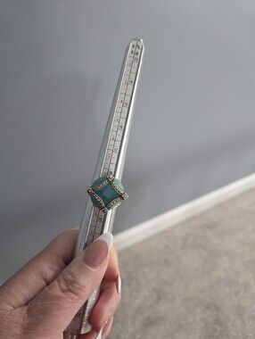 Turquoise Statement Ring with Pave Accents